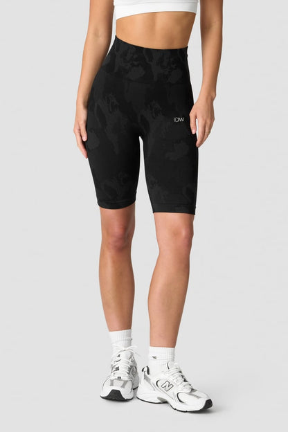 camo seamless biker shorts black