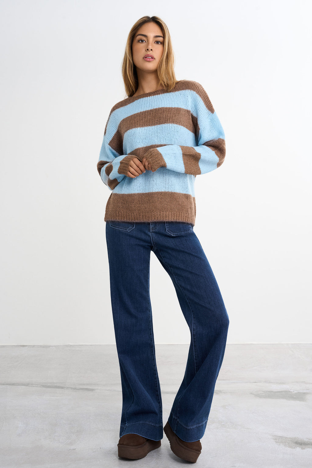 Strikket Stribet Sweater