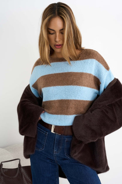 Strikket Stribet Sweater