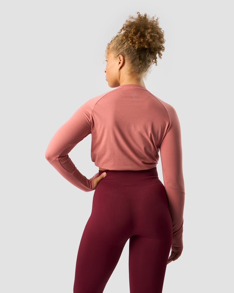 define cropped adjustable long sleeve dk rose