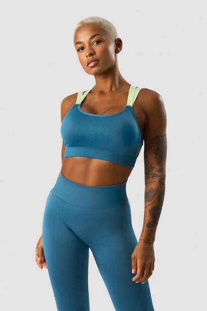 deluxe seamless adjustable sports bra teal