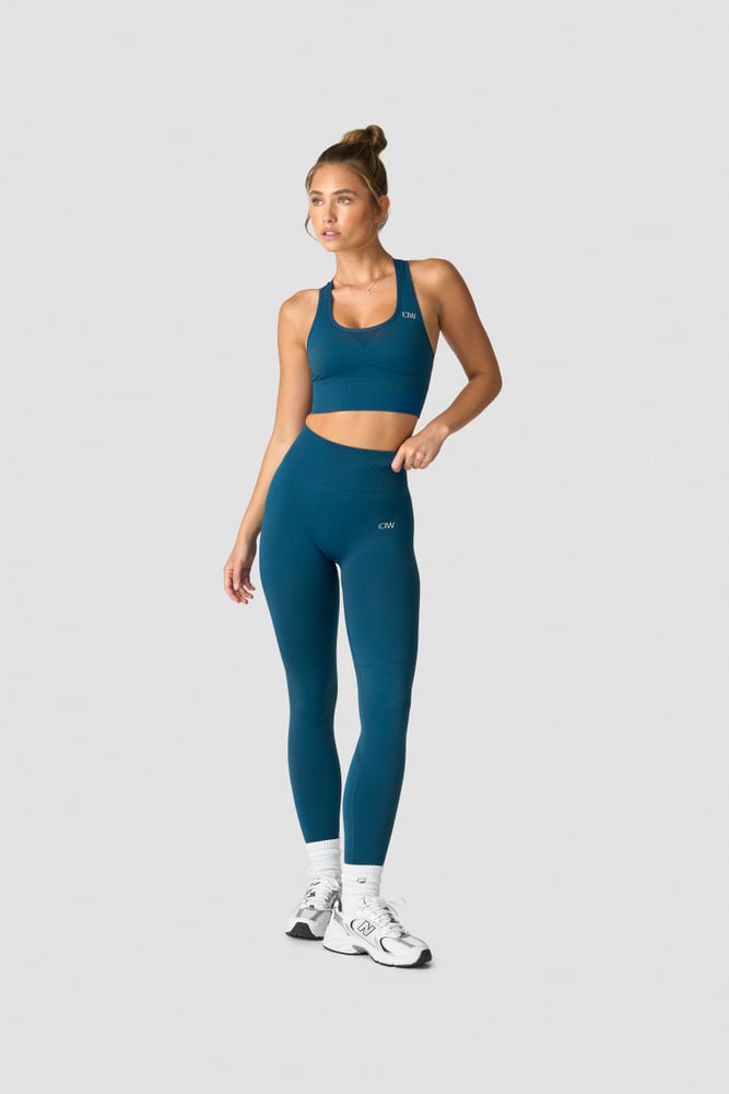 divine seamless sports bra teal blue