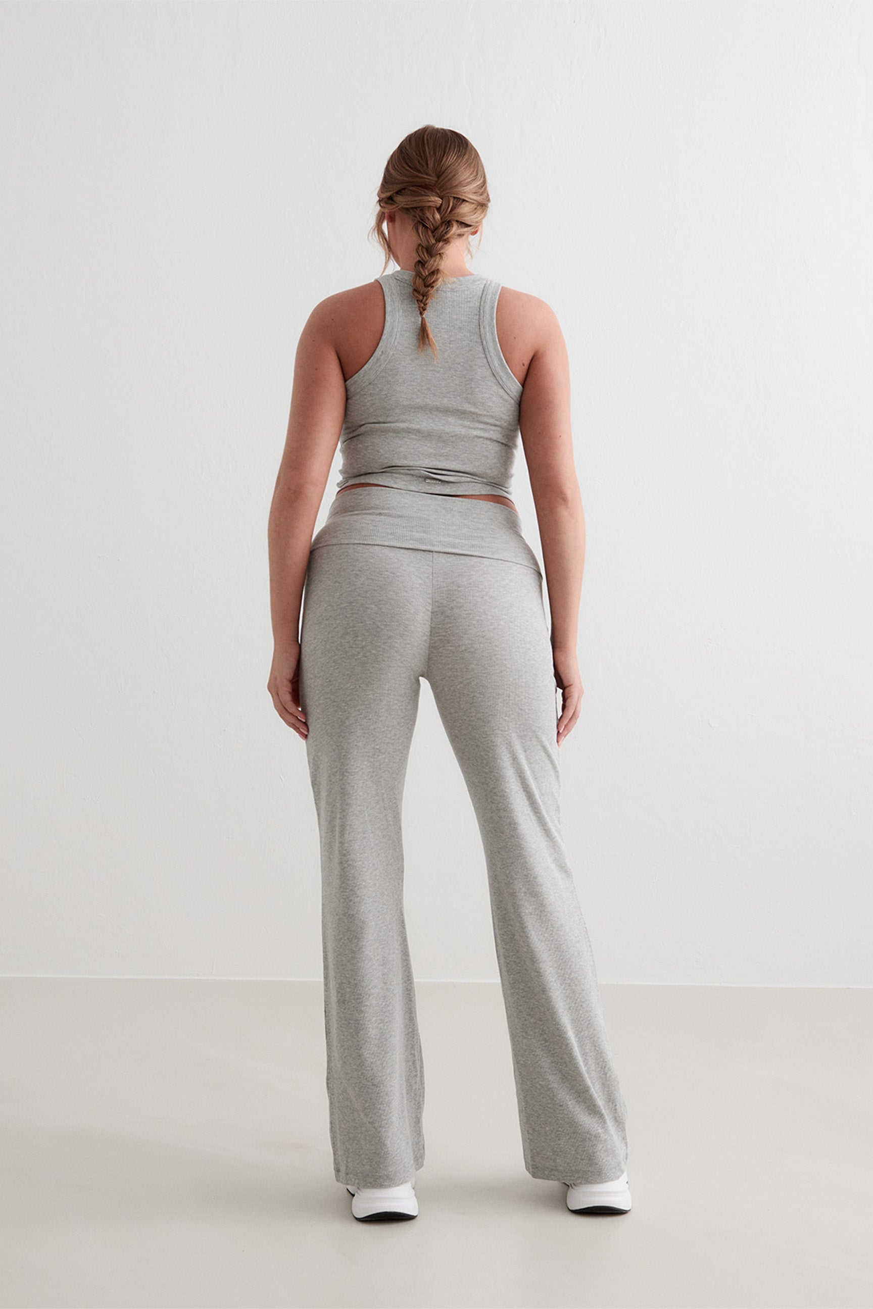 Ease Ribbed Pants - Grey Melange - for kvinde - aim'n - Pants