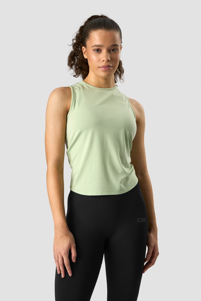 empowering open back tank spring green