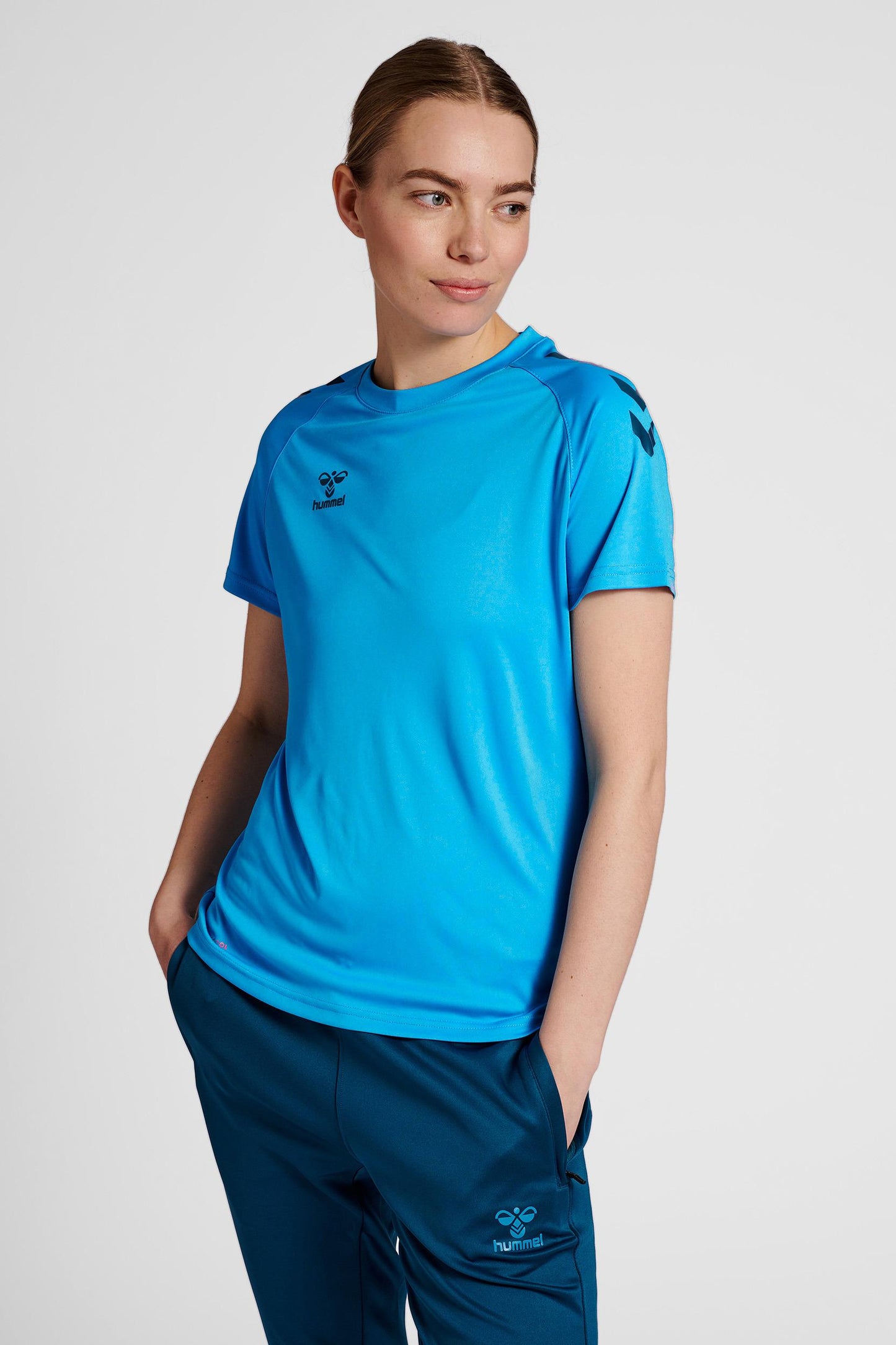 HUMMEL - Hmlcore Xk Core Poly Tee  S/s Woman - Blue Danube