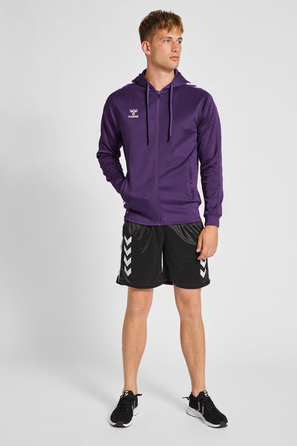 HUMMEL - Hmlcore Xk Poly Zip Hood Sweat - Acai/white