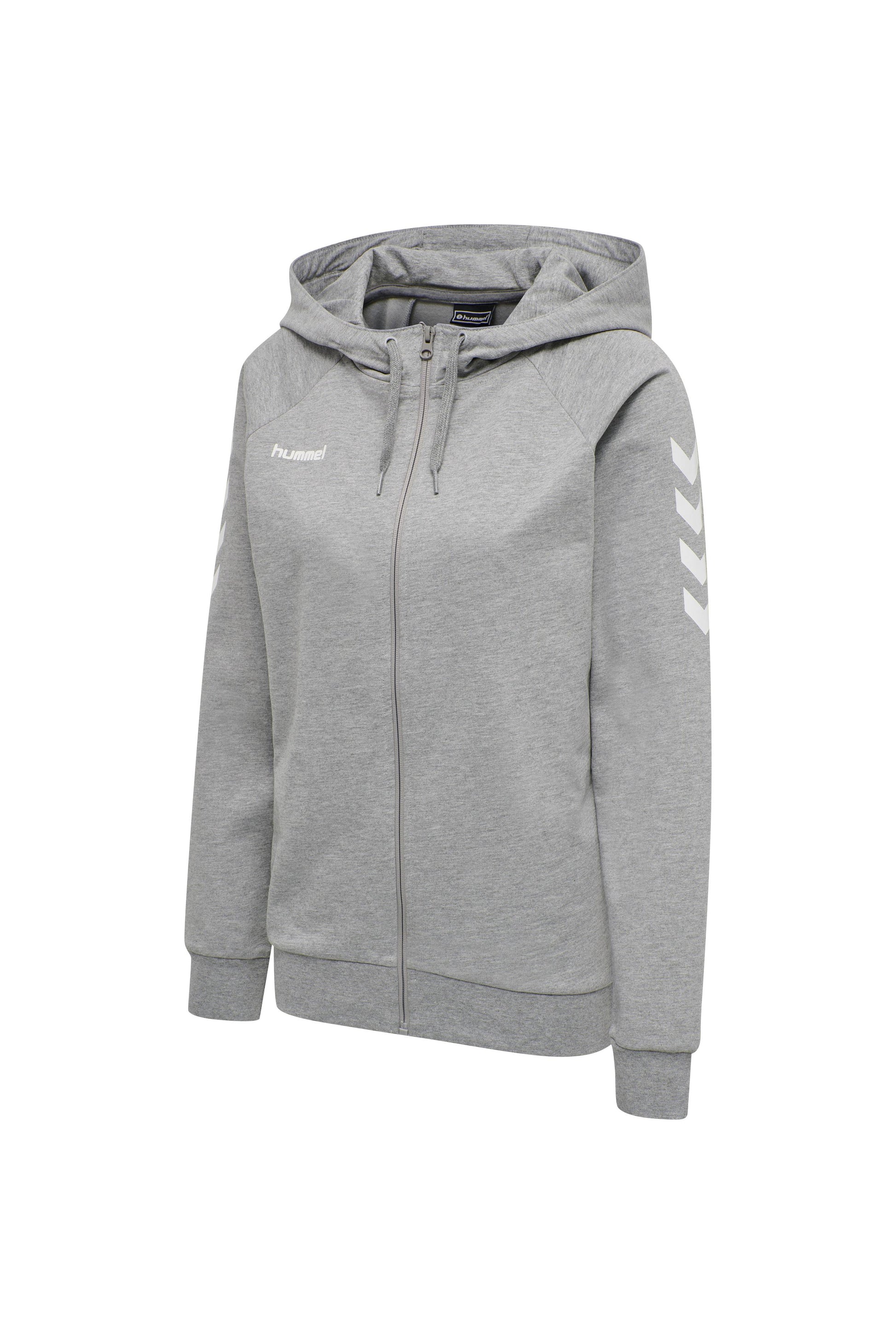 HUMMEL - Hmlgo Cotton Zip Hoodie Woman - Grey Melange