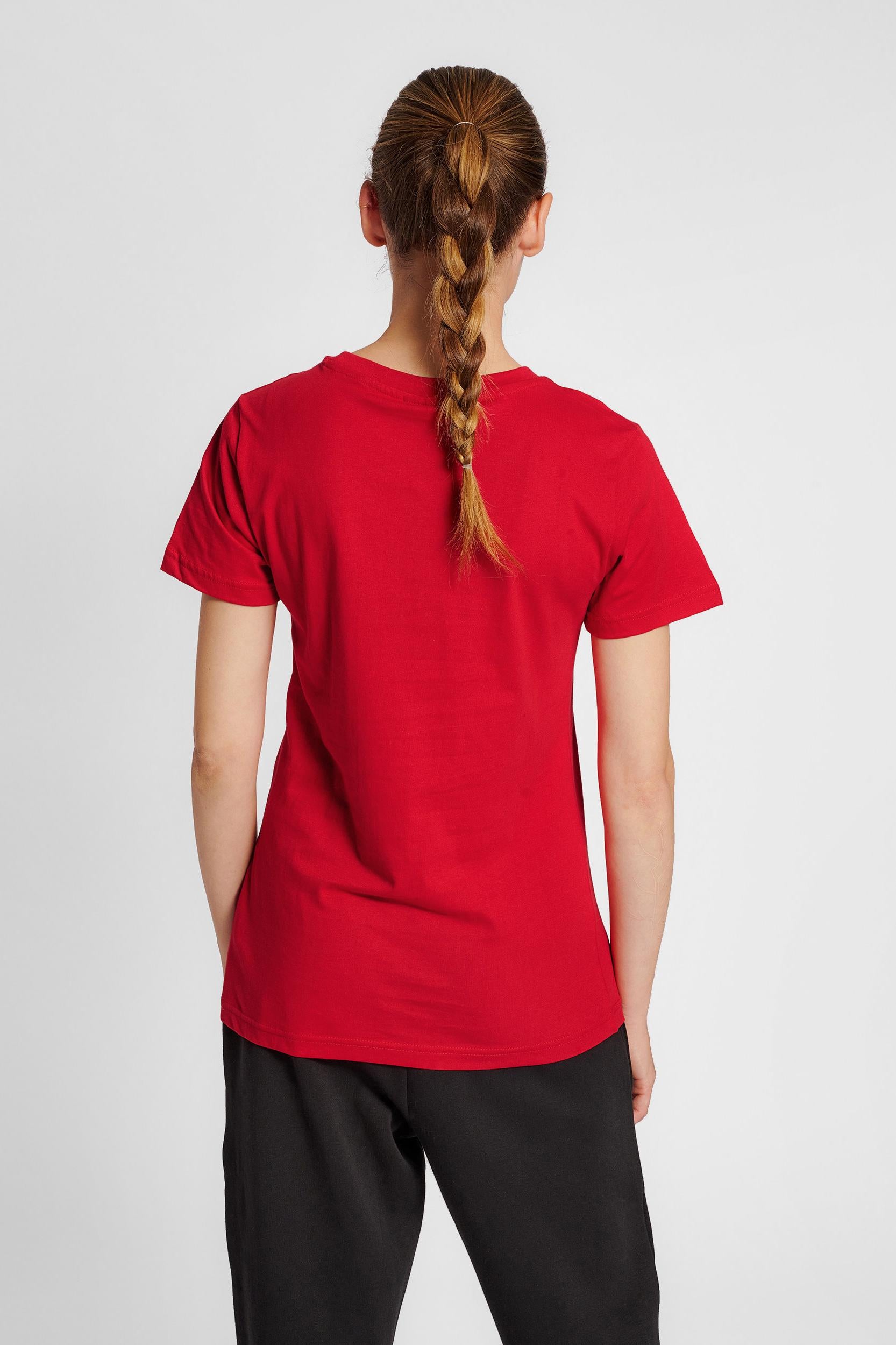 HUMMEL - Hmlred Basic T-shirt S/s Woman - Tango Red