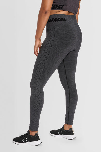 HUMMEL - Hmlte Curve Seamless Mw Tights - Black Melange