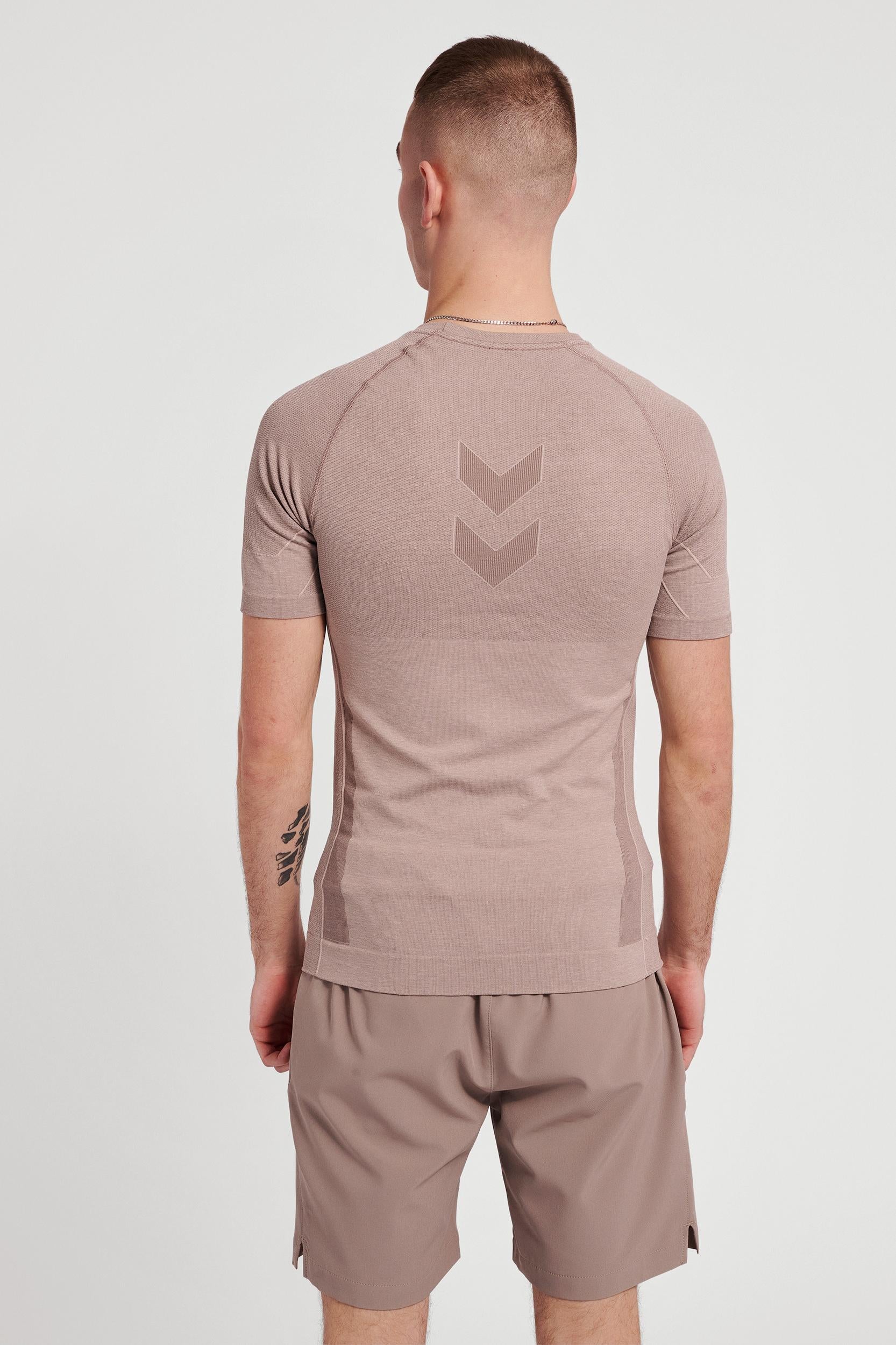 HUMMEL - Hmlte Mike Seamless T-shirt - Chateau Gray/driftwood Melange