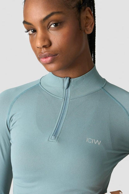 ICANIWILL - Everyday Seamless 1/4 Zip - Grey/Green