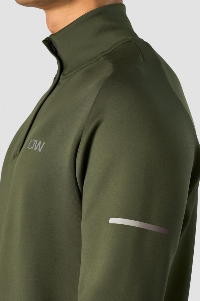 ICANIWILL - Mercury 1/4 Zip Crewneck - Pine Green