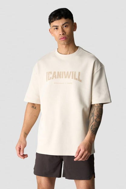 ICANIWILL - Revive Oversized T-shirt Print - Light Beige