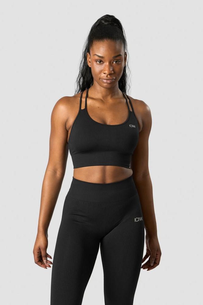 ICANIWILL - Ribbed Define Seamless Sports Bra - Black