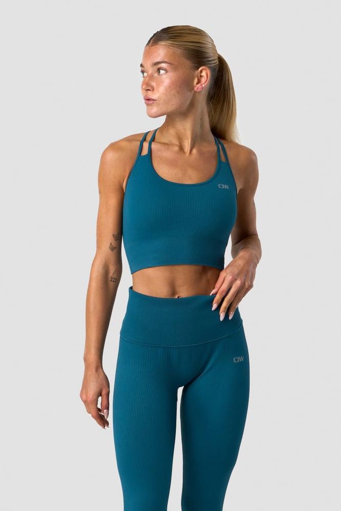 ICANIWILL - Ribbed Define Seamless Sports Bra - Teal