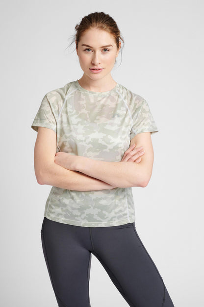 NEWLINE - Women Running T-shirt S/s - Oyster Mushroom Aop