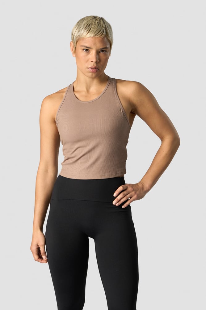 nimble cropped tank top autumn brown