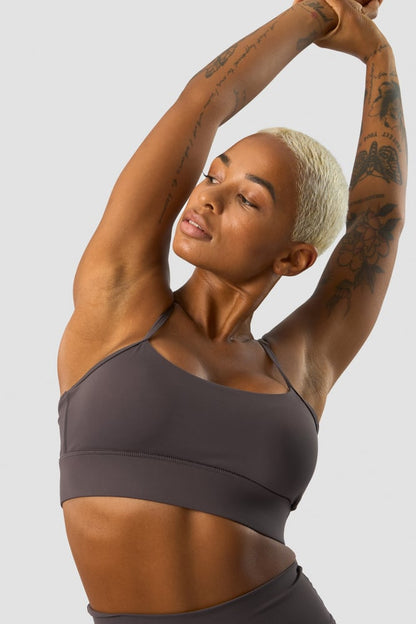 nimble strappy sports bra clay