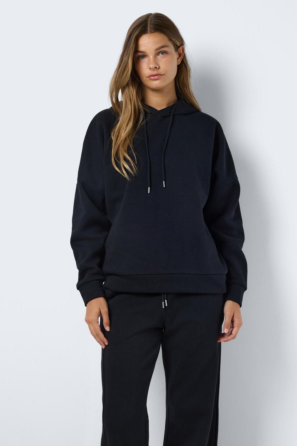 NOISY MAY - Alden L/s Loose Hoodie - Black