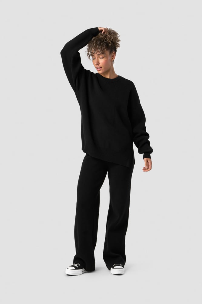 soft knit pants black