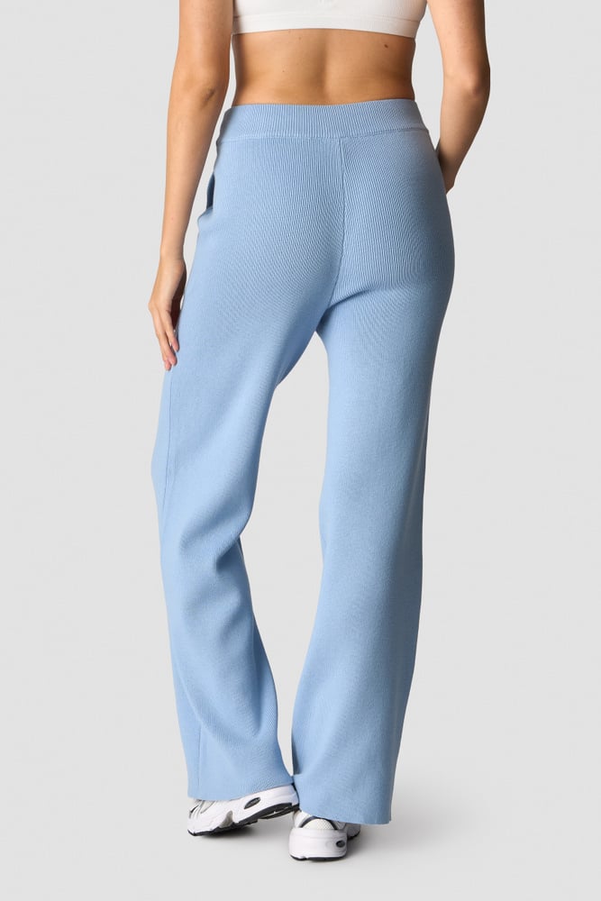 soft knit pants light blue