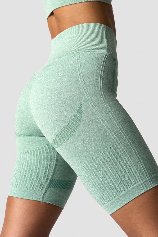 soft seamless biker shorts wmn light green melange