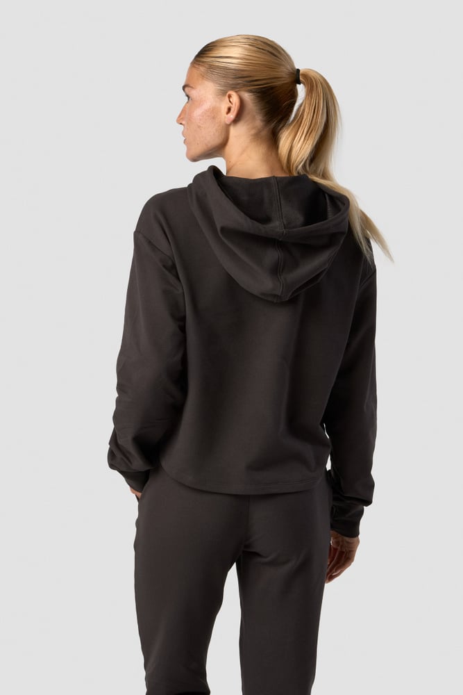 stride cropped hoodie wmn charcoal